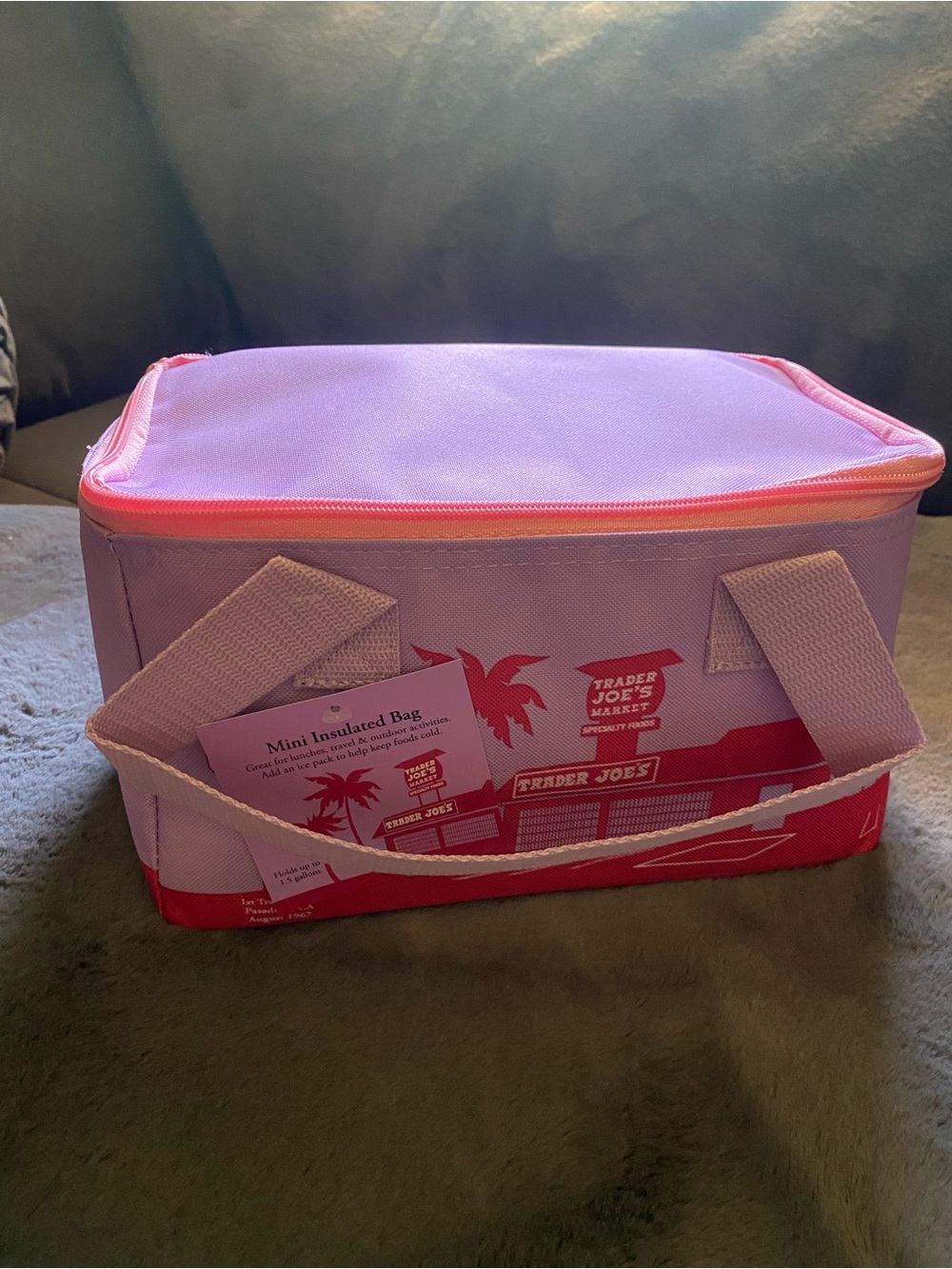 Trader Joe's Mini Insulated Lunch Bag - Pink & Purple